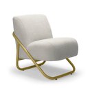 Ver imagem 2 de Poltrona Sala Decorativa Industrial Dourado Martina Bouclê Cinza K01 - D’Rossi