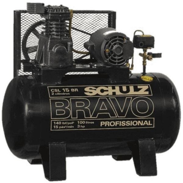 Compressor de ar Bravo 15 Pés 100 Litros Mono 220V CSL15BR-100 SCHULZ - 1