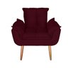 Poltrona para Sala e Quarto Decorativa Opala Suede Bordo - 4