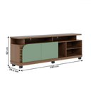 Ver imagem 4 de Rack para Tv até 75 Polegadas Boss 2 Portas Amêndoa/hortelã 1800 - Pnr Móveis