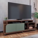 Ver imagem 1 de Rack para Tv até 75 Polegadas Boss 2 Portas Amêndoa/hortelã 1800 - Pnr Móveis