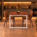 Ver imagem 3 de Mesa de Jantar Reforçada Industrial 130x70cm Tampo Vermelho Pés Branco