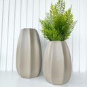 Ver imagem 2 de Dupla Vaso Centro de Mesa Grande e Médio Alto Relevo Cáqui