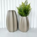Ver imagem 4 de Dupla Vaso Centro de Mesa Grande e Médio Alto Relevo Cáqui