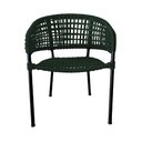 Ver imagem 4 de Kit 2 Cadeiras Sol Corda Náutica Base em Alumínio Preto/verde Musgo