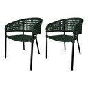 Ver imagem 1 de Kit 2 Cadeiras Sol Corda Náutica Base em Alumínio Preto/verde Musgo