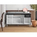 Ver imagem 3 de Gabinete de Pia Armário Gabriela 150cm Amêndoa/preto S/tampo - Ajl Móveis