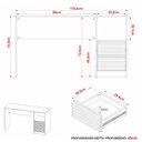 Ver imagem 3 de Escrivaninha/Mesa Escritório 135,8cm 2 Gavetas e Nicho Multimóveis CR25262 Amêndoa