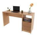 Ver imagem 1 de Escrivaninha/Mesa Escritório 135,8cm 2 Gavetas e Nicho Multimóveis CR25262 Amêndoa