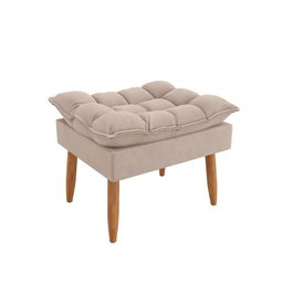 Puff Luxo Sofisticação Decorativa para Sala Sofisticada Premium Cor:bege - 1