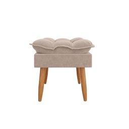 Puff Luxo Sofisticação Decorativa para Sala Sofisticada Premium Cor:bege - 2