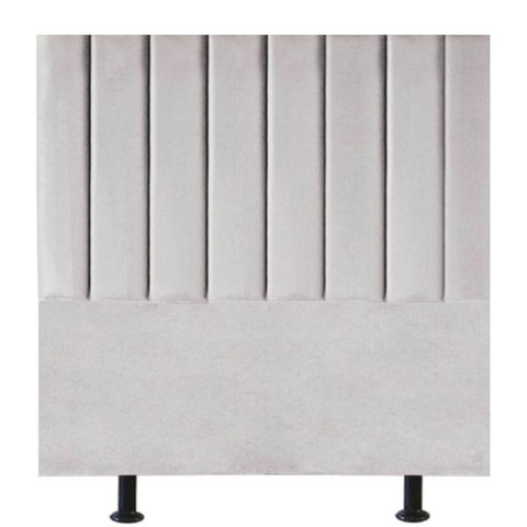 Cabeceira Estofada Cama Box Casal 140 Cm Laura Veludo Cor:cinzaclaro