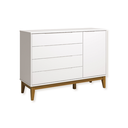 Ver mais imagens de Quarto de Bebê Berço Evolution + Guarda Roupa 3 Portas + Cômoda Sapateira Elfe Branco com Colchão