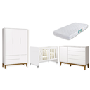 Ver imagem 3 de Quarto de Bebê Berço Evolution + Guarda Roupa 3 Portas + Cômoda Sapateira Elfe Branco com Colchão