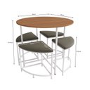 Ver imagem 3 de Mesa de Jantar Tampo Mdp Redondo 4 Bancos Estofados