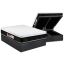 Ver imagem 1 de Cama Box Baú King: Colchão Espuma Castor D45 Black e White Air Euro Pillow + Base Gray(193x203)