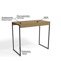 Conjunto Bancada Gourmet Industrial com 2 Banquetas Alta Dakar Preto Kappesberg - 2