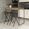 Conjunto Bancada Gourmet Industrial com 2 Banquetas Alta Dakar Preto Kappesberg - 1