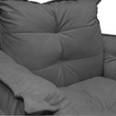 Ver imagem 4 de Poltrona Decorativa Estofada Base Giratória de Metal Opala Suede Cinza - LM DECOR