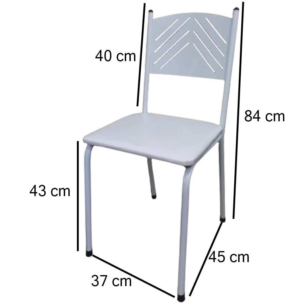 Kit 6 Cadeira Cozinha Jantar Metal Tubular Almofadada Medcombo Branco Estrutura Branca com Assento B - 3