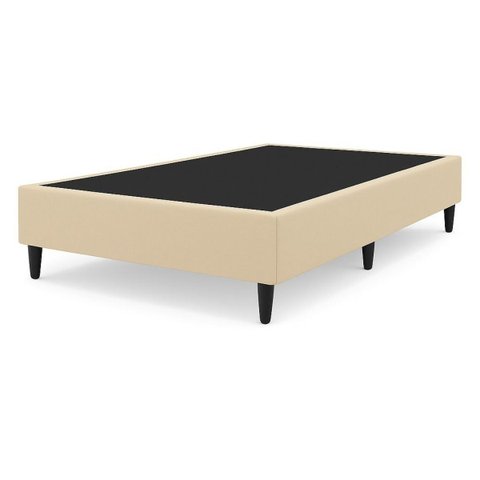 Cama Base Box Solteiro em Veludo Premium Design Moderno Luxo:bege
