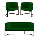 Ver imagem 1 de Kit Sofá 2 Lugares + 2 Poltronas para Recepção Balaqui Verde