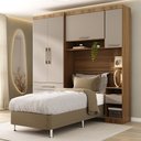 Ver imagem 2 de Quarto Modulado Solteiro com Guarda-roupas Maleiro e Cabeceira Paris Master Luciane Móveis