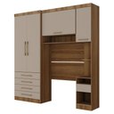 Ver imagem 3 de Quarto Modulado Solteiro com Guarda-roupas Maleiro e Cabeceira Paris Master Luciane Móveis