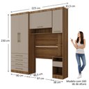 Ver imagem 4 de Quarto Modulado Solteiro com Guarda-roupas Maleiro e Cabeceira Paris Master Luciane Móveis