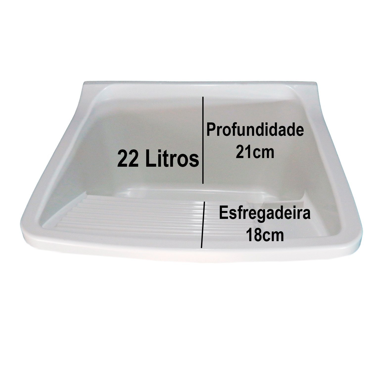 Gabinete de Lavanderia em Plastico Abs com Tanque Plástico 22 Litros - 3