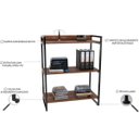 Ver imagem 6 de Kit Mesa Cavalete 150 cm com Estante 3 Prateleiras Estilo Industrial Form Nogal - Lyam Decor