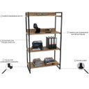 Ver mais imagens de Kit Mesa Cavalete 150 cm com Estante 4 Prateleiras Estilo Industrial Form Carvalho - Lyam Decor