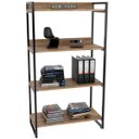 Ver imagem 4 de Kit Mesa Cavalete 150 cm com Estante 4 Prateleiras Estilo Industrial Form Carvalho - Lyam Decor