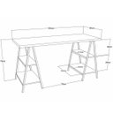 Ver imagem 7 de Kit Mesa Cavalete 150 cm com Estante 4 Prateleiras Estilo Industrial Form Carvalho - Lyam Decor