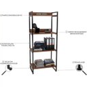 Ver imagem 6 de Kit Mesa Cavalete 135 cm com Estante 4 Prateleiras Estilo Industrial Form Nogal - Lyam Decor
