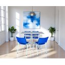 Ver imagem 1 de Jogo de Mesa Branca 120 com 4 Cadeiras Iso Azul para Refeitório Restaurante