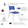 Jogo de Mesa Branca 120 com 4 Cadeiras Iso Azul para Refeitório Restaurante - 6