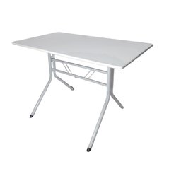 Jogo de Mesa Branca 120 com 4 Cadeiras Iso Azul para Refeitório Restaurante - 7