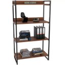 Ver imagem 5 de Kit Mesa Cavalete 150 cm com Estante 4 Prateleiras Estilo Industrial Form Nogal - Lyam Decor