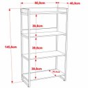 Ver imagem 7 de Kit Mesa Cavalete 150 cm com Estante 4 Prateleiras Estilo Industrial Form Nogal - Lyam Decor