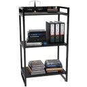 Ver imagem 4 de Kit Mesa Cavalete 135cm com Estante 3 Prateleiras Estilo Industrial Form Preto Onix - Lyam Decor