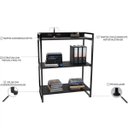 Ver imagem 6 de Kit Mesa Cavalete 150 cm com Estante 3 Prateleiras Estilo Industrial Form Preto Onix - Lyam Decor