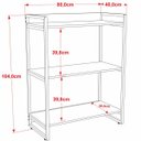 Ver imagem 7 de Kit Mesa Cavalete 150 cm com Estante 3 Prateleiras Estilo Industrial Form Preto Onix - Lyam Decor