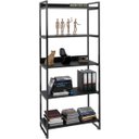 Ver imagem 5 de Kit Mesa Cavalete 150 cm com Estante 5 Prateleiras Estilo Industrial Form Preto Onix - Lyam Decor