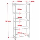 Ver imagem 7 de Kit Mesa Cavalete 150 cm com Estante 5 Prateleiras Estilo Industrial Form Preto Onix - Lyam Decor