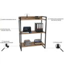 Ver mais imagens de Kit Mesa Cavalete 150 cm com Estante 3 Prateleiras Estilo Industrial Form Carvalho - Lyam Decor