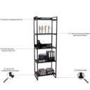 Ver imagem 6 de Kit Mesa Cavalete 135cm com Estante 5 Prateleiras Estilo Industrial Form Preto Onix - Lyam Decor