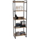 Ver imagem 4 de Kit Mesa Cavalete 135 cm com Estante 5 Prateleiras Estilo Industrial Form Carvalho - Lyam Decor
