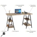 Ver mais imagens de Kit Mesa Cavalete 135 cm com Estante 5 Prateleiras Estilo Industrial Form Carvalho - Lyam Decor