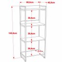 Ver imagem 7 de Kit Mesa Cavalete 135 cm com Estante 4 Prateleiras Estilo Industrial Form Preto Onix - Lyam Decor